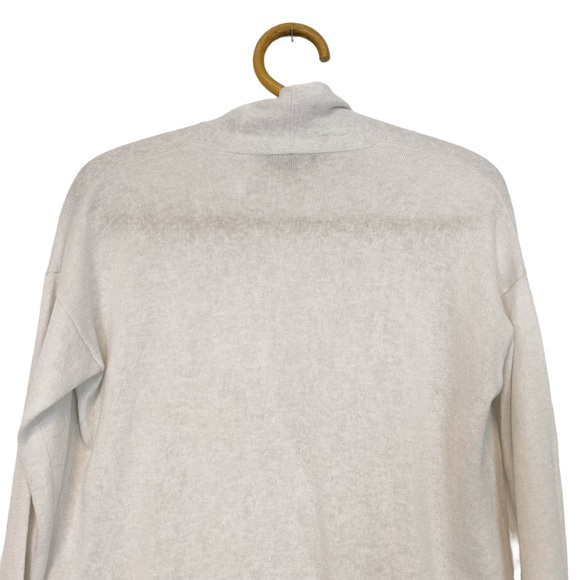 Eileen Fisher | Wool Blend Faux Wrap Front Sweater Cream Size XS - Picture 5 of 10